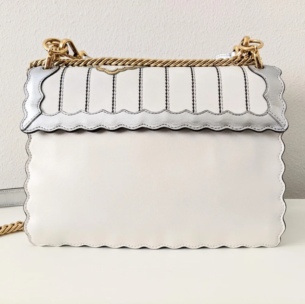 Fendi Kan I Bag Embroidered Studded Leather Bag